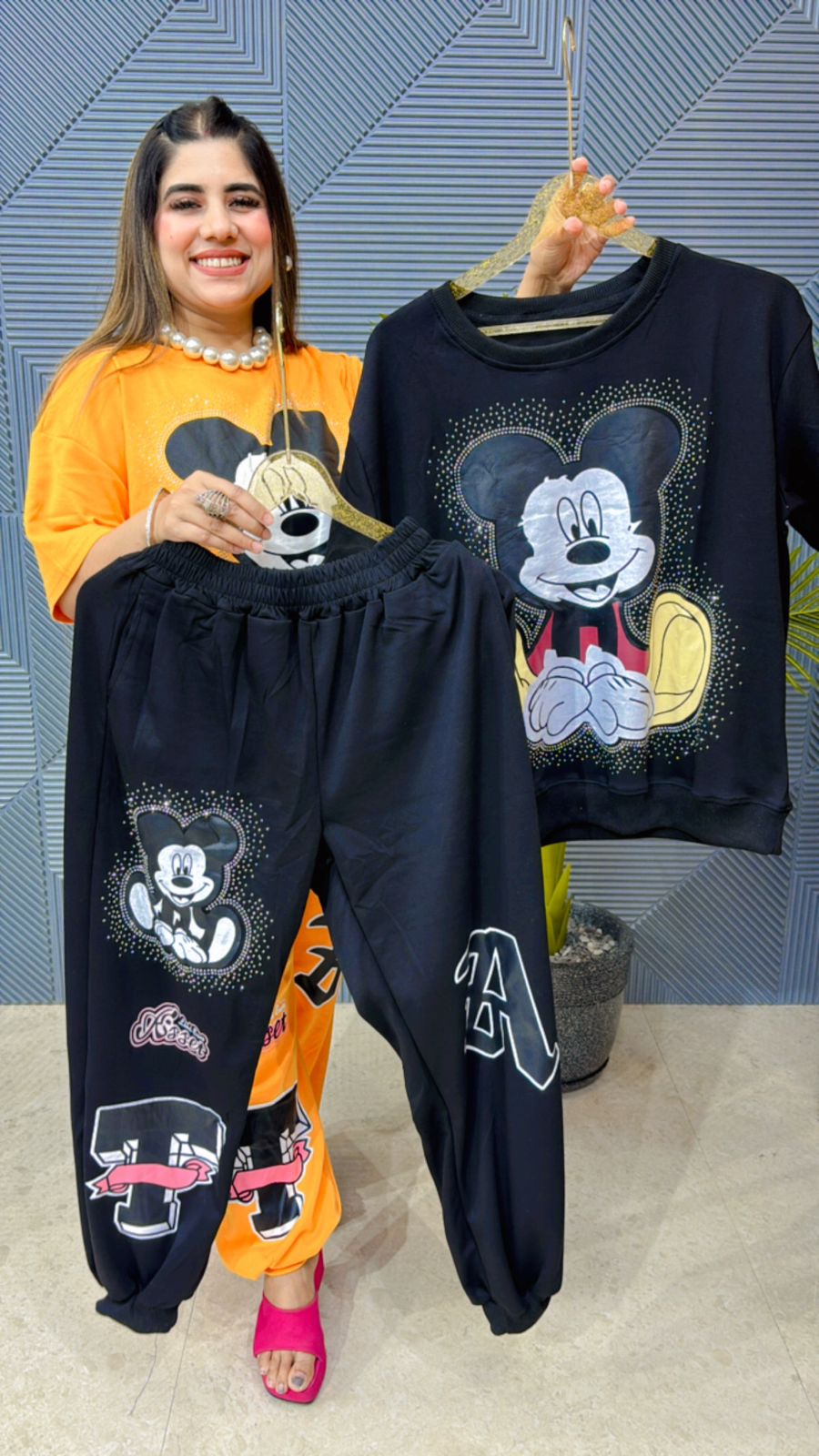 Premium Summer Mickey Cordset With Swarovski Work GGR1008