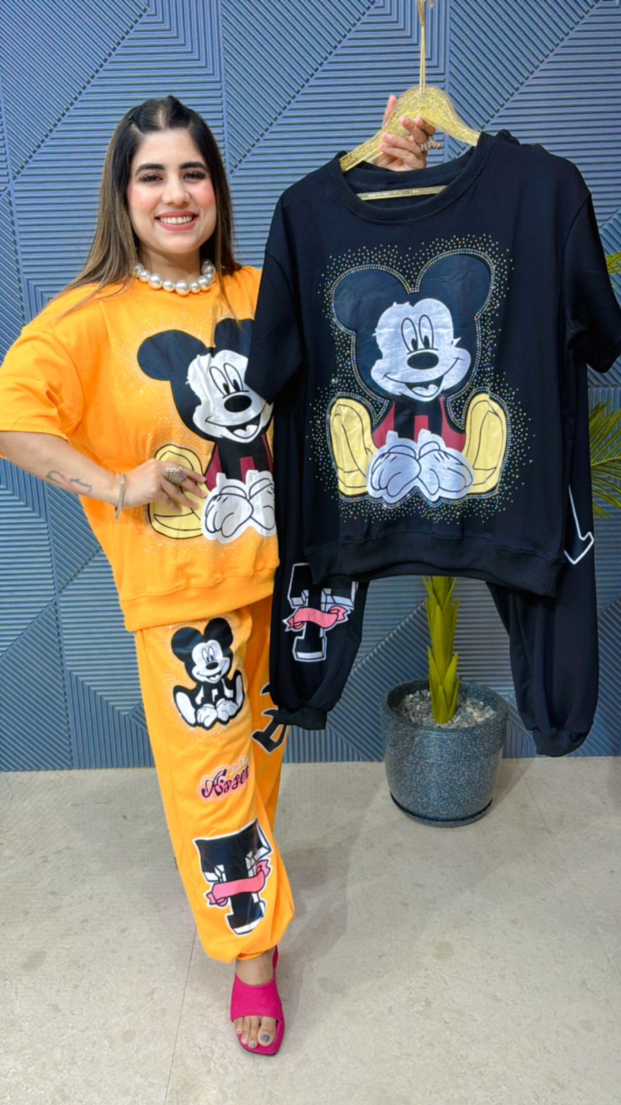 Premium Summer Mickey Cordset With Swarovski Work GGR1008