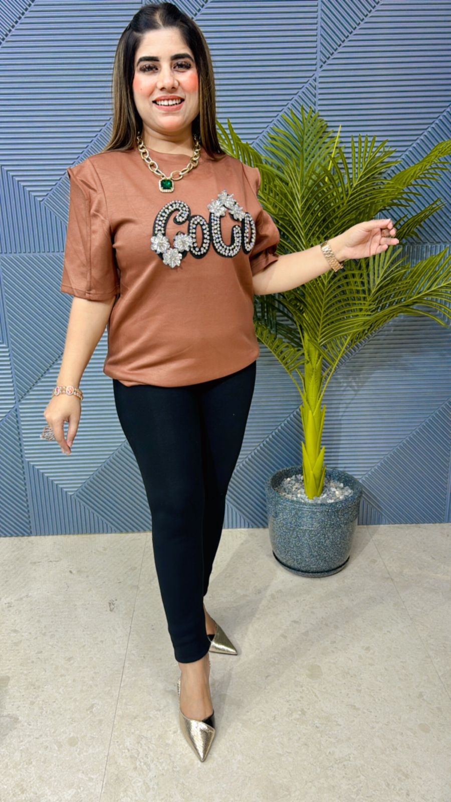 Premium Summer Top With Stone Work GGR1043
