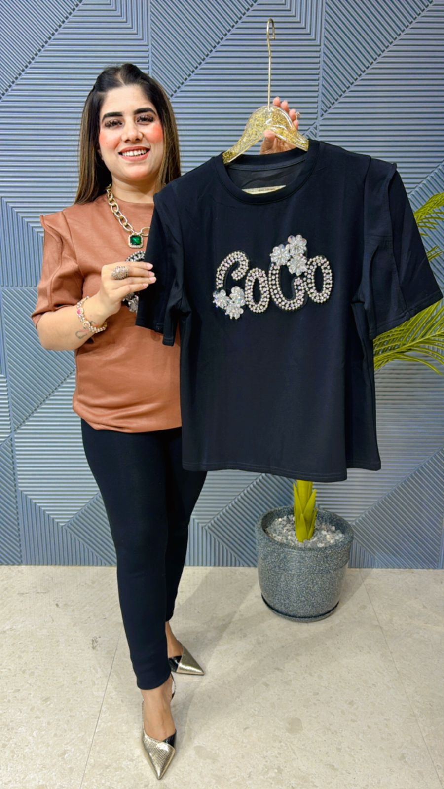 Premium Summer Top With Stone Work GGR1043