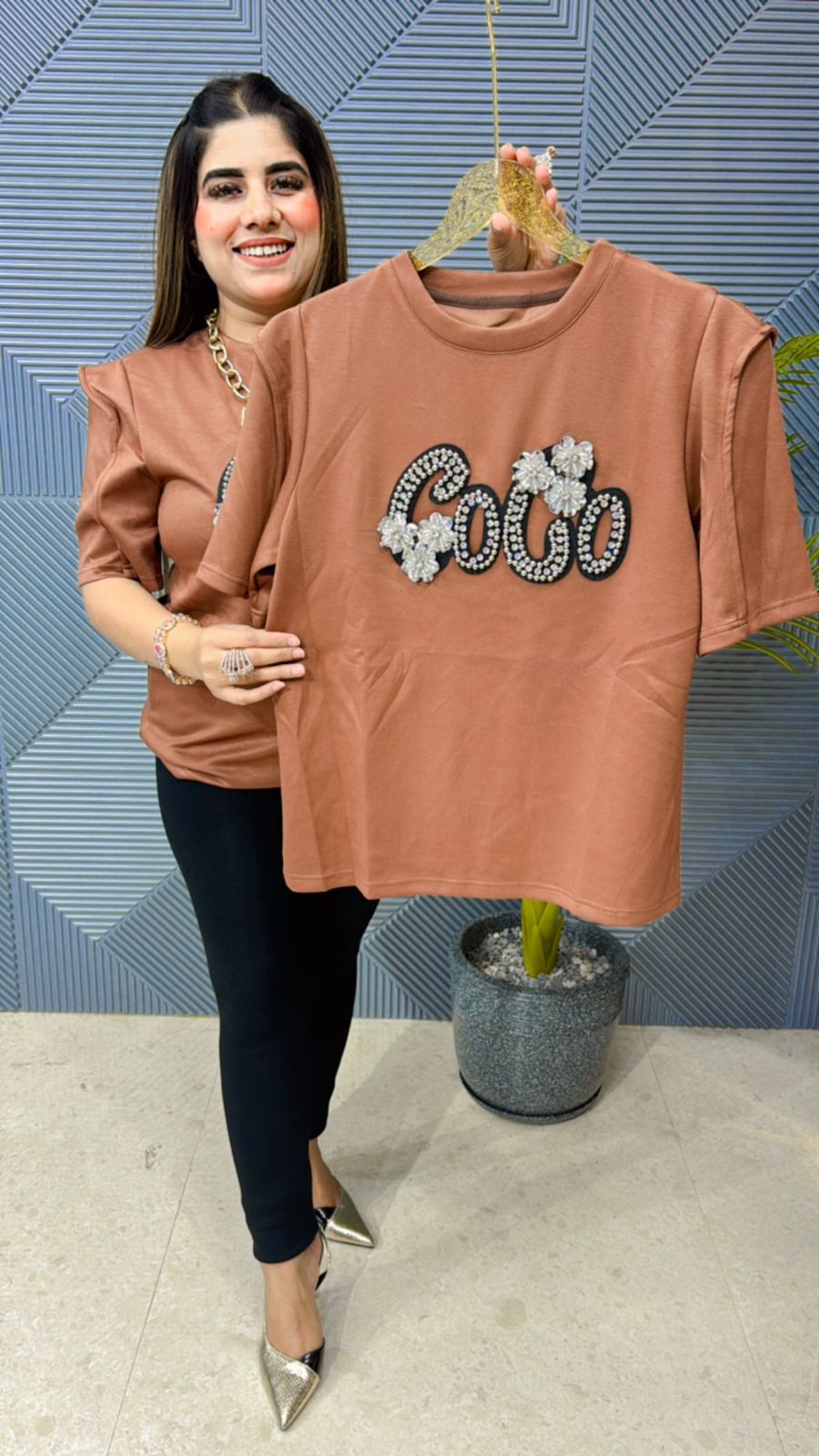Premium Summer Top With Stone Work GGR1043