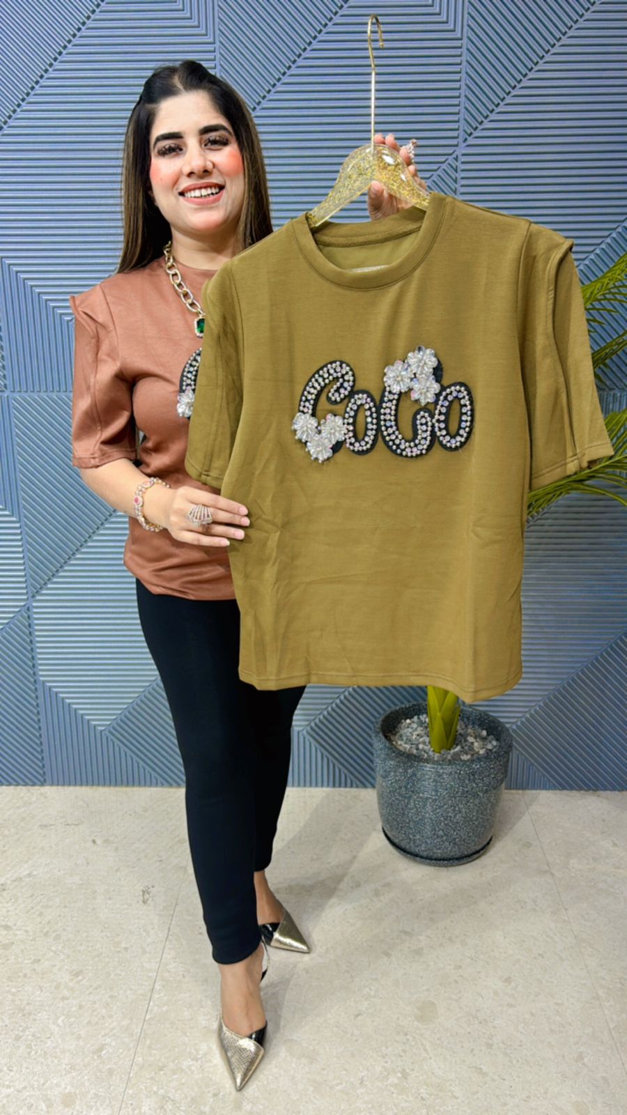 Premium Summer Top With Stone Work GGR1043