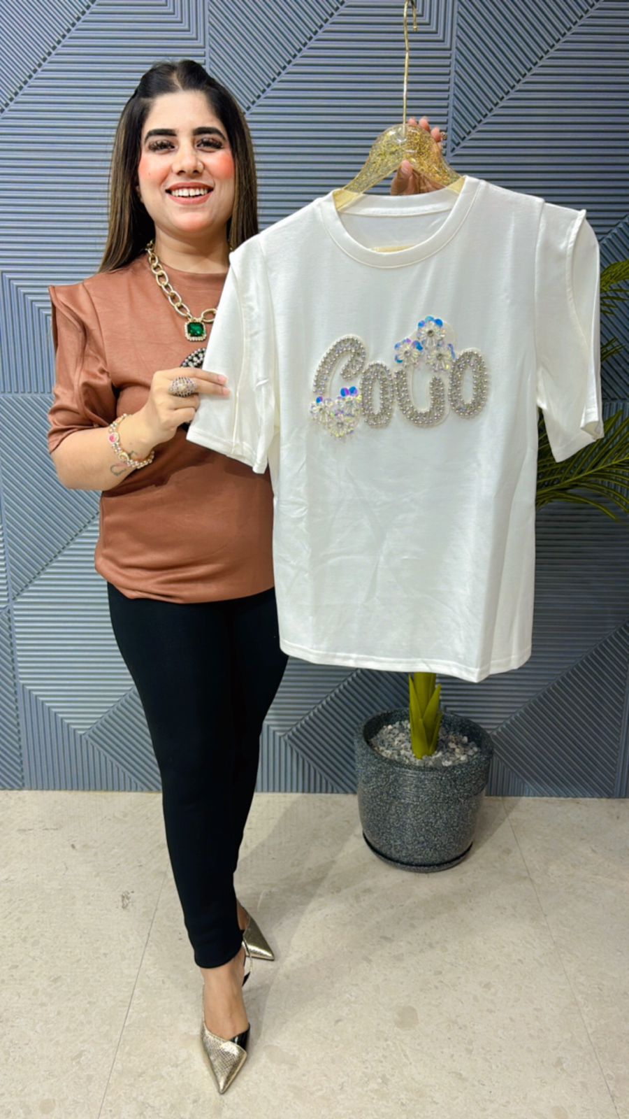 Premium Summer Top With Stone Work GGR1043