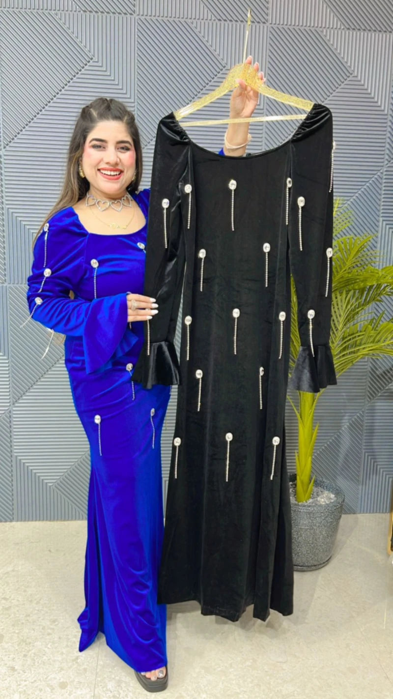 Premium Velvet Dress Heavy Fabric GGR826