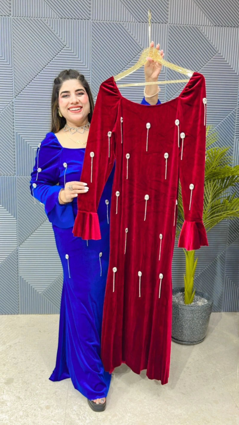 Premium Velvet Dress Heavy Fabric GGR826