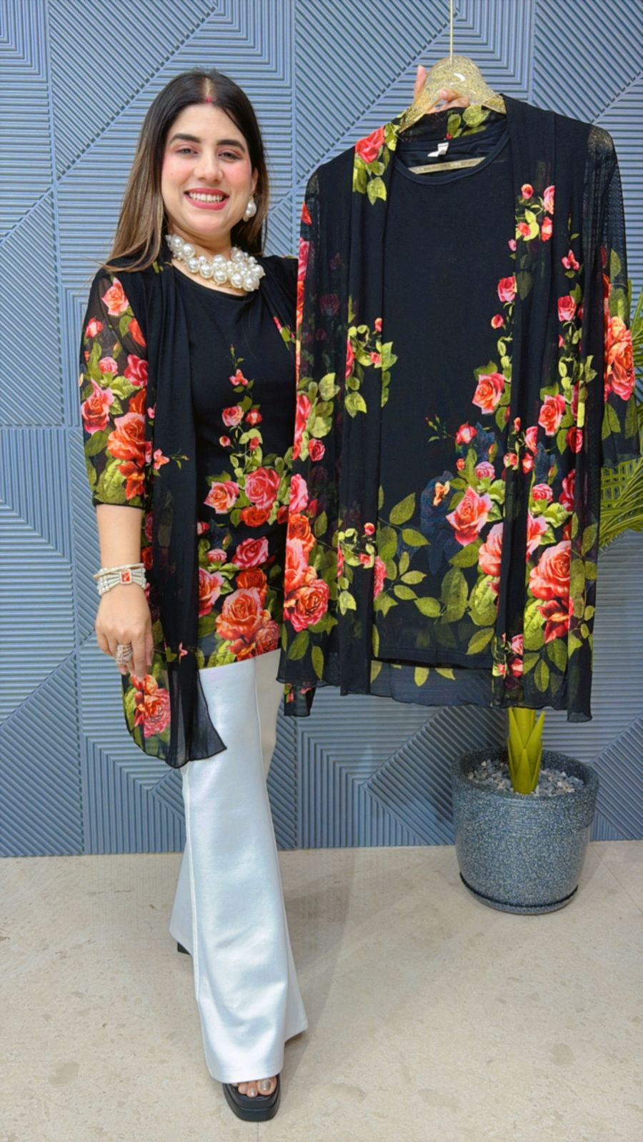 Stunning Power Net Top With Shrug GGR1254