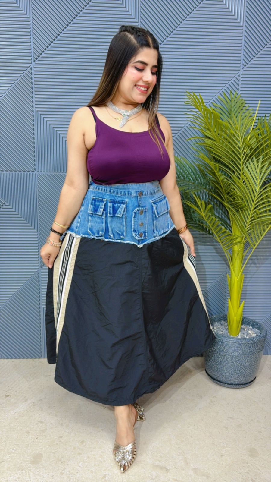 Denim Imported Stretchable Skirt GGR1460