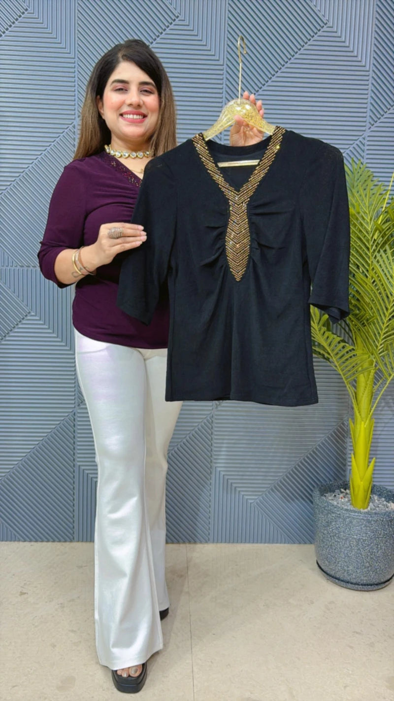 BEAUTIFUL SUMMER TOP WITH EMBROIDERED WORK GGR1541