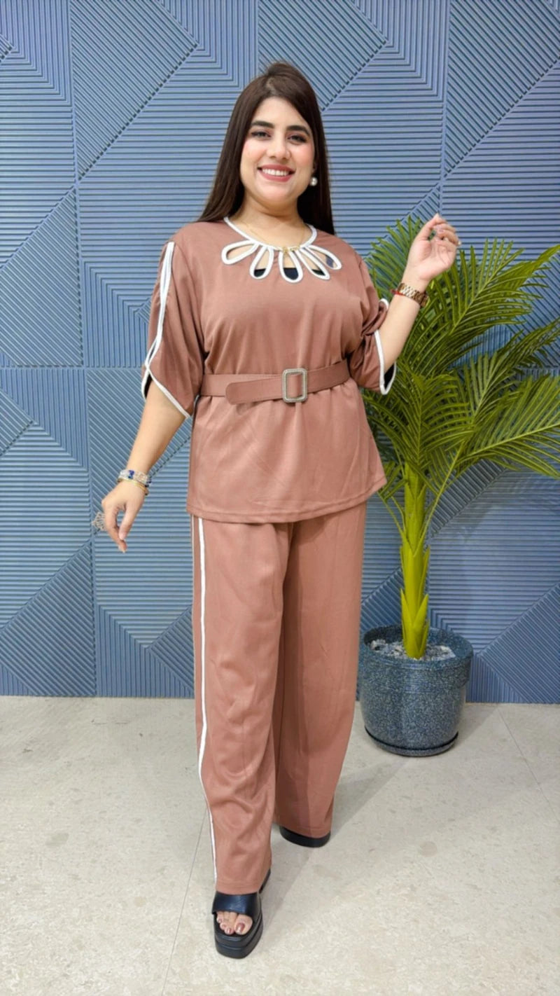 PREMIUM CO-ORD SET WITH BELT GGR1808
