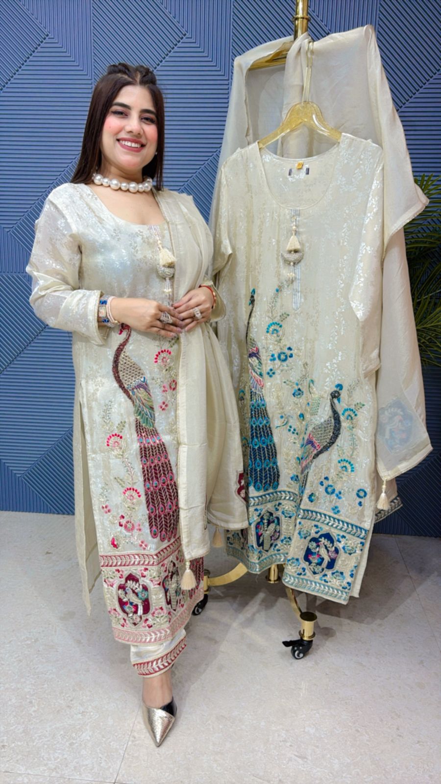 beautiful 3 piece set with embroidery work ggr1893