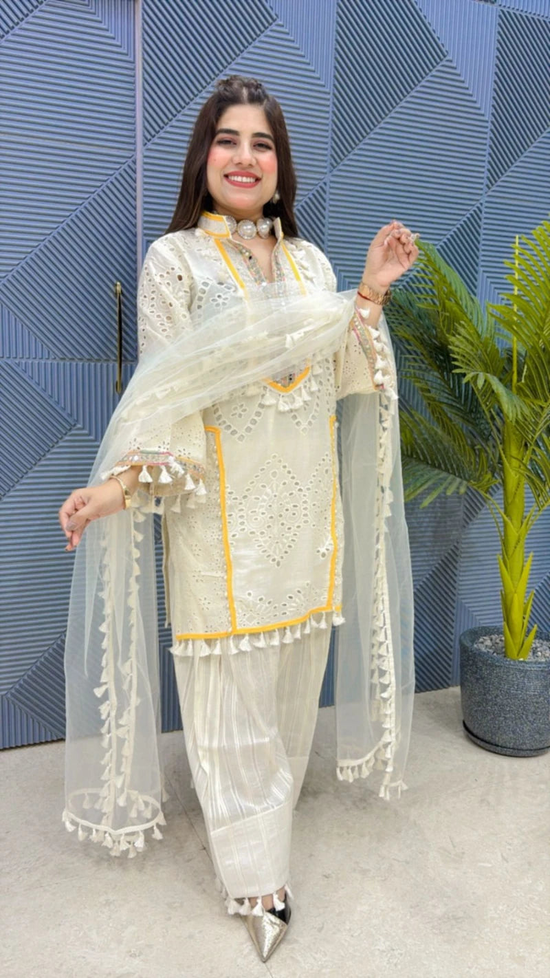 PREMIUM 3 PCS FARSI SALWAR SUIT GGR1933