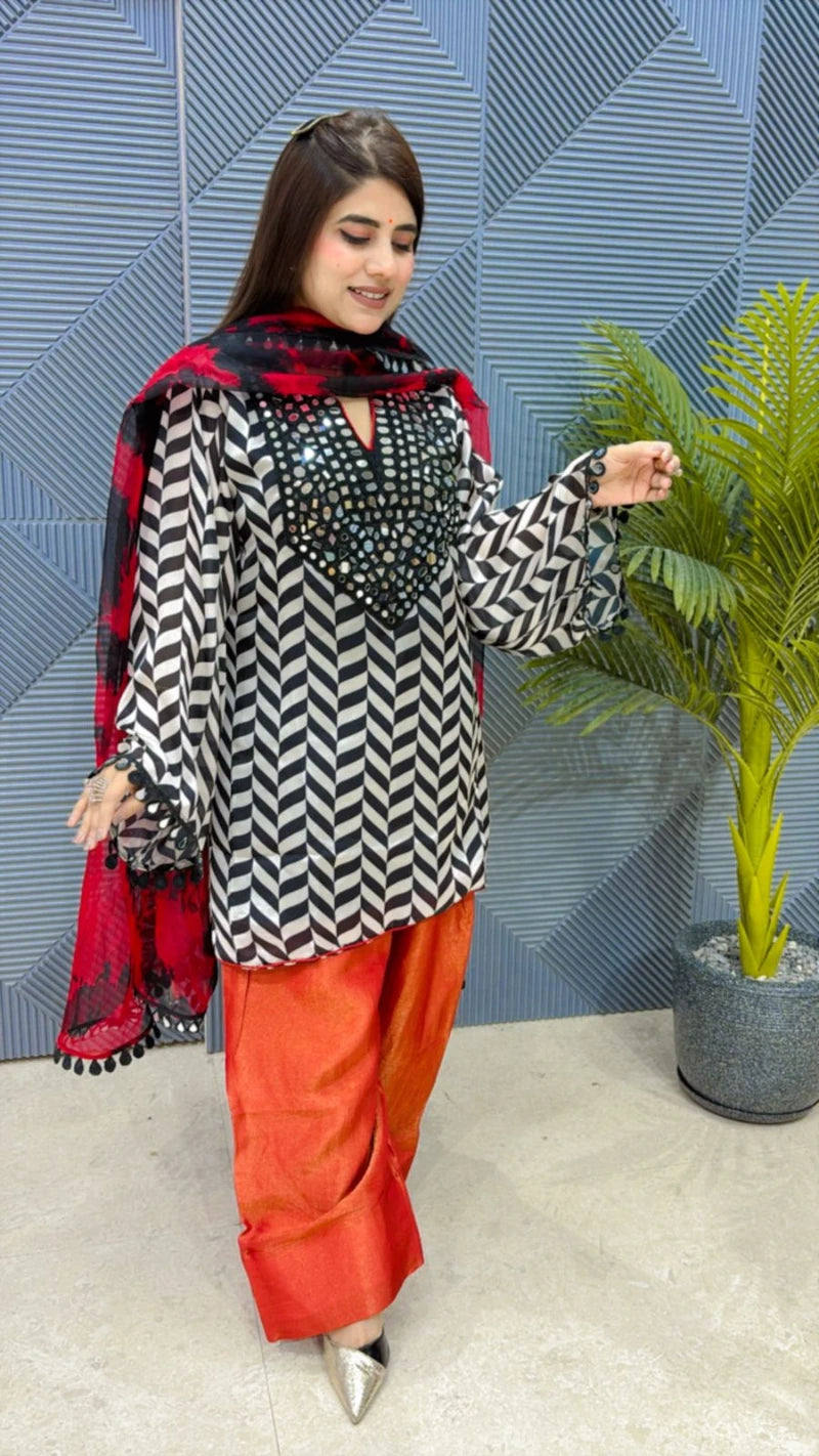 PREMIUM 3 PCS SUIT WITH FARZI SALWAR GGR1964