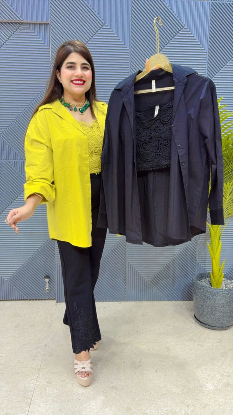 PREMIUM COTTEN SHIRT WITH BUSTIER GGR2074