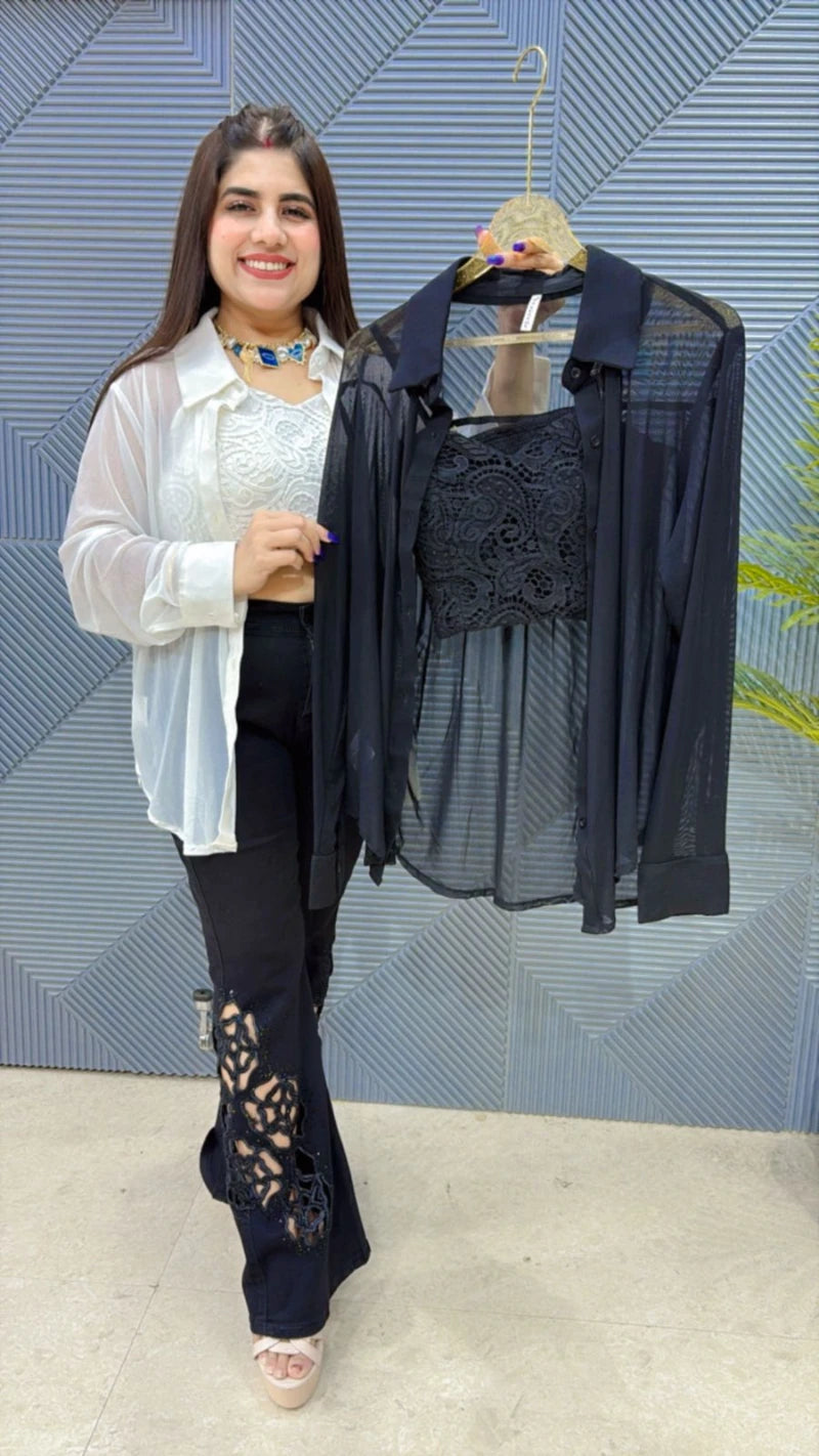 PREMIUM POWERNET SHIRT WITH BUSTIER GGR3139