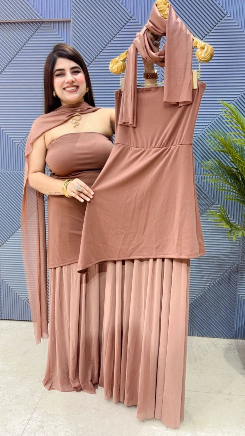 PREMIUM TUBE DRESS WITH SCARF GGR3275