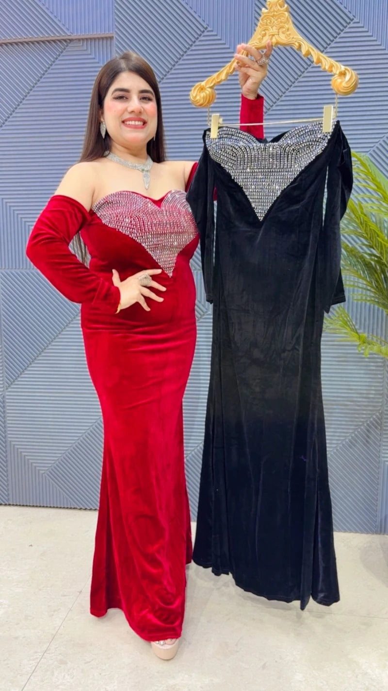 PREMIUM VELVET DRESS FOR WINTER GGR3278