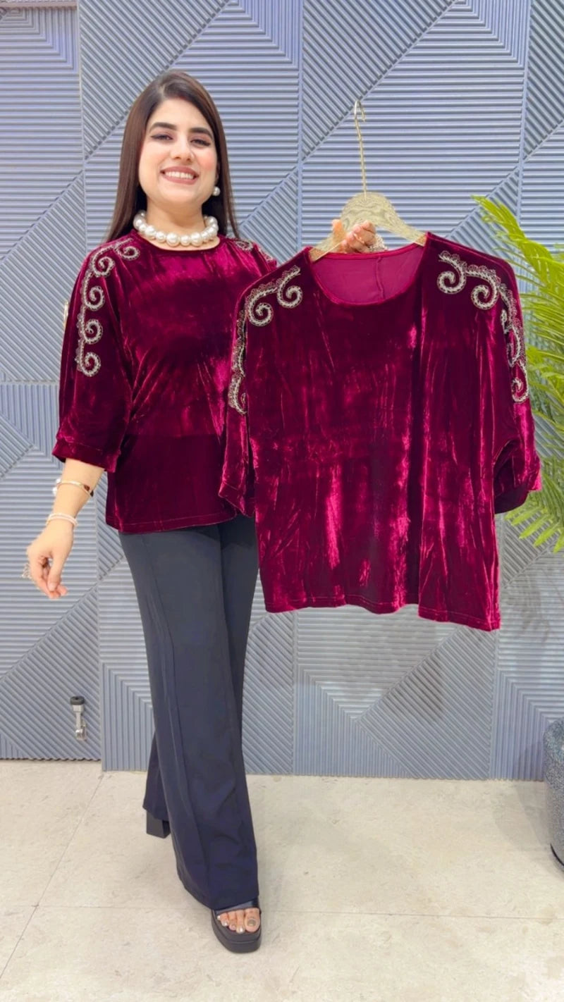 PREMIUM WINTER WEAR VELVET TOP GGR3315