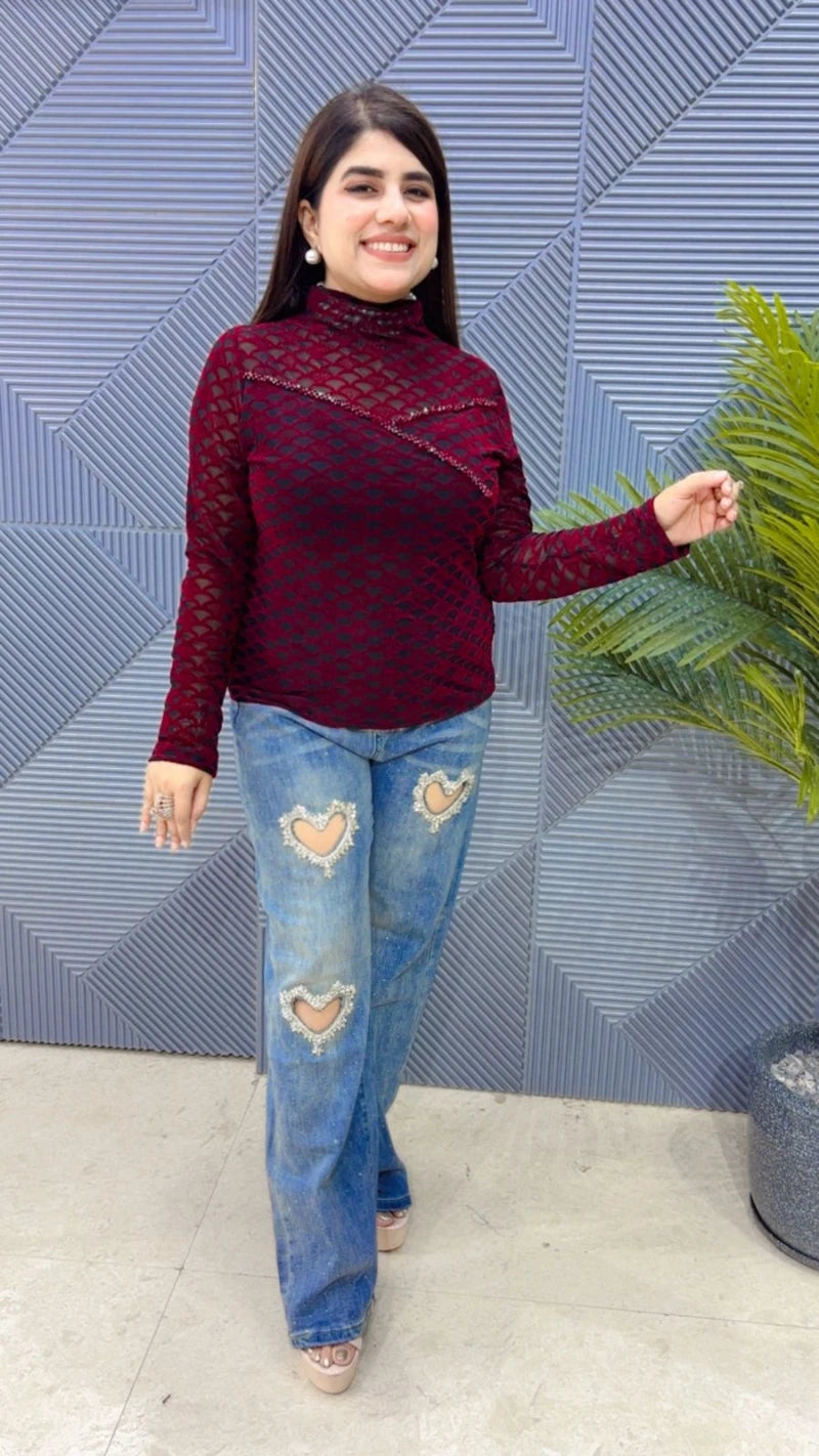 PREMIUM WINTERWEAR VELVET TOP GGR3533