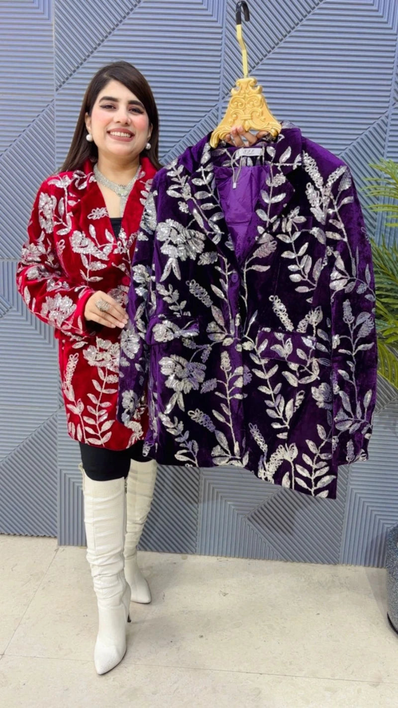 PREMIUM WINTERWEAR VELVET PARTY BLAZER GGR3638