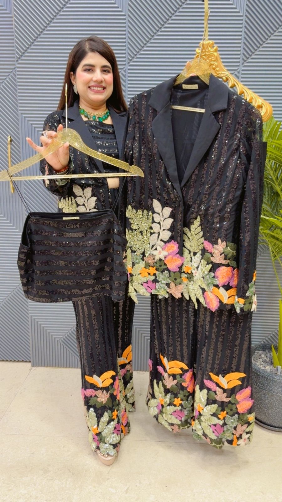 PREMIUM 3 PCS PARTYWEAR BLAZER SET GGR3822