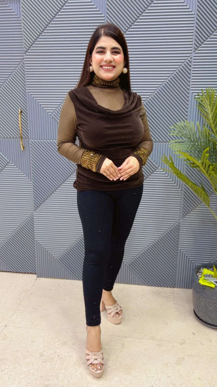 BEAUTIFUL FLEECE SWAROVSKI LEGGING GGR3859