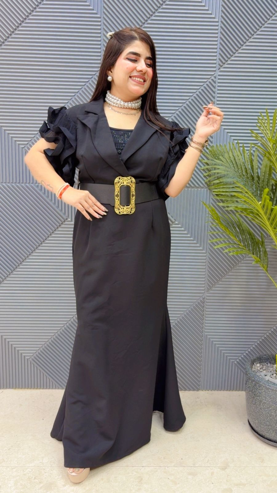 BEAUTIFUL DRESS WITH BELT GGR4115