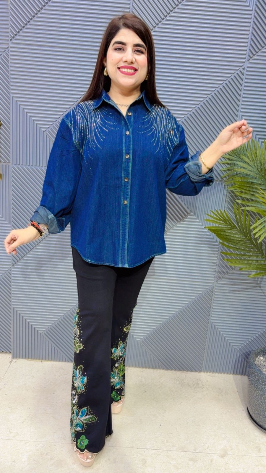 BEAUTIFUL SUMMER DENIM SHIRT GGR4182 Girls Glitters