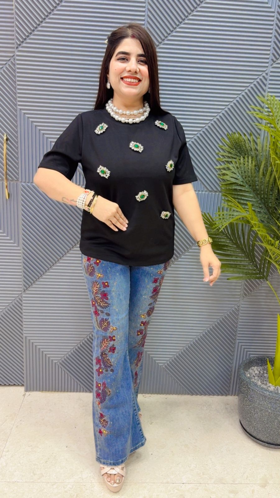 BEAUTIFUL STUDDED WORK TOP GGR4285 Girls Glitters