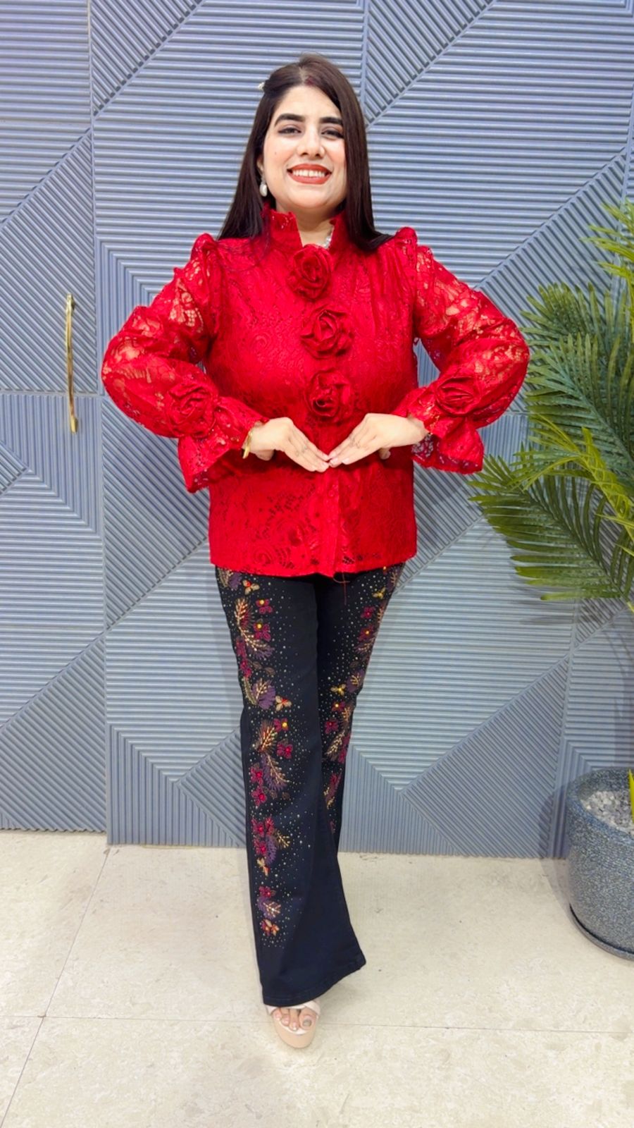 BEAUTIFUL ROSE LACE TOP GGR4284 Girls Glitters