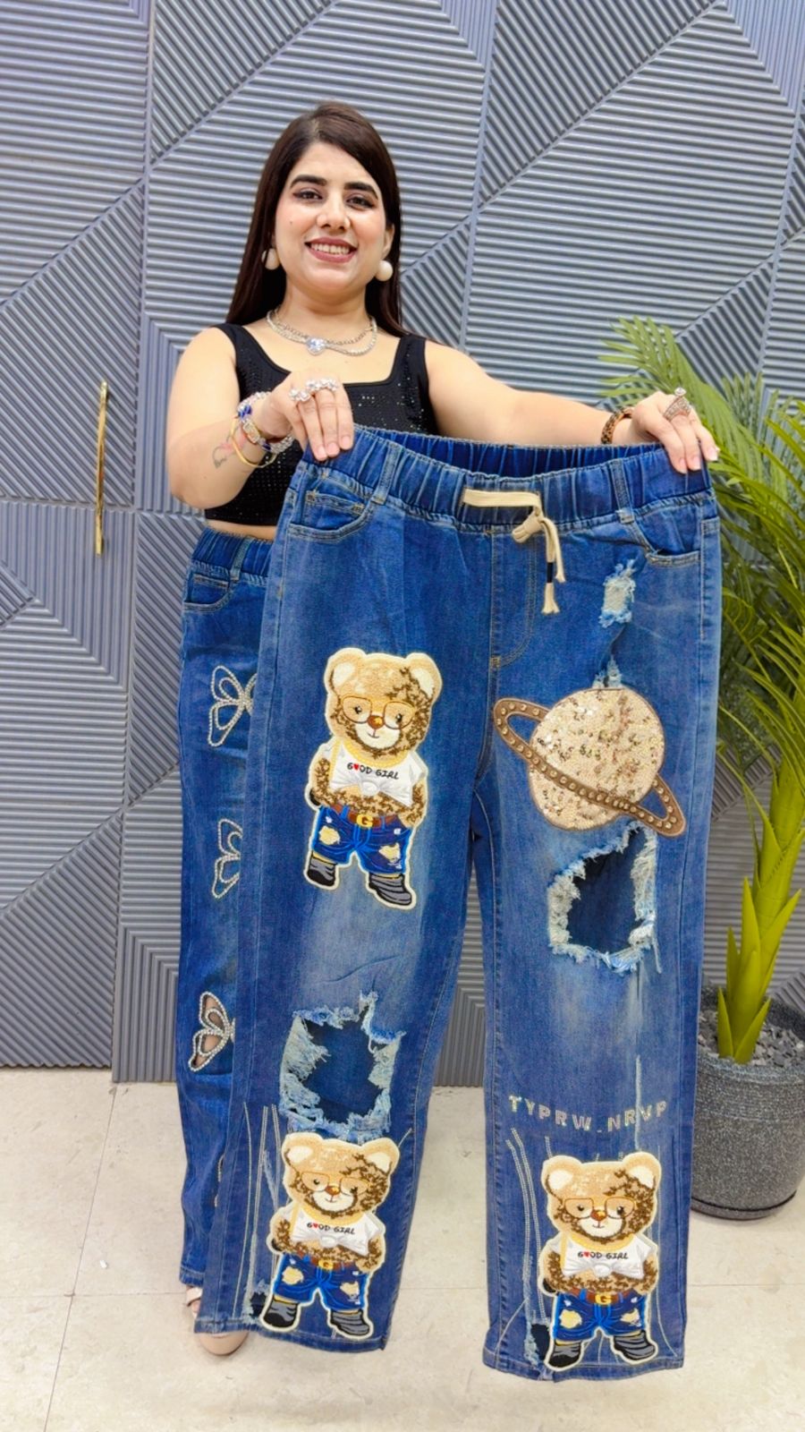 BEAUTIFUL JEANS GGR4392 Girls Glitters