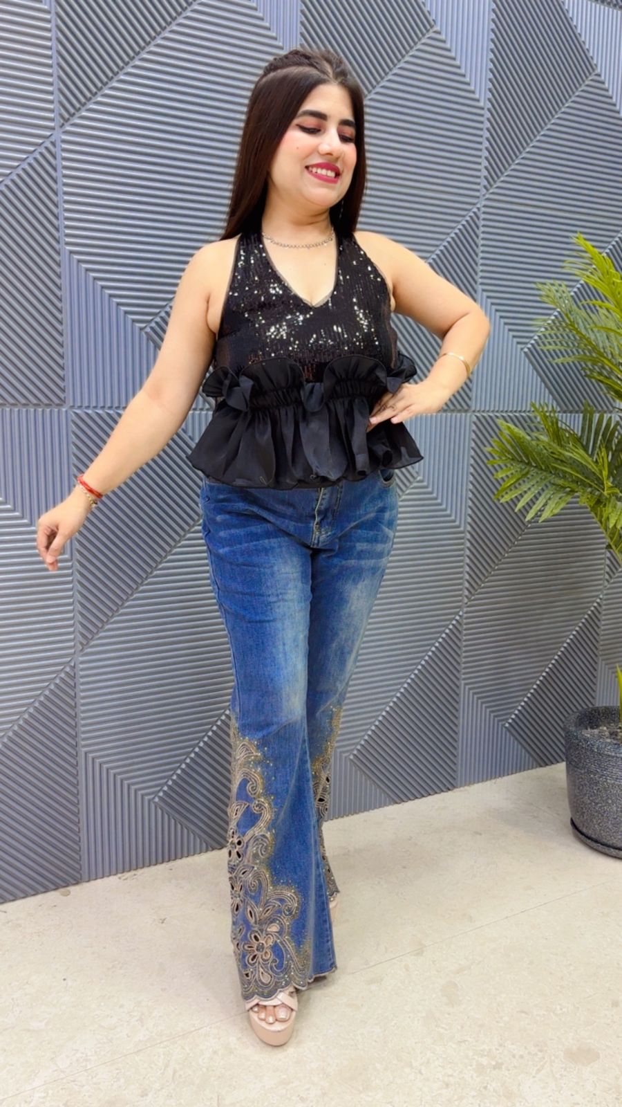 BEAUTIFUL JEANS GGR4652 Girls Glitters
