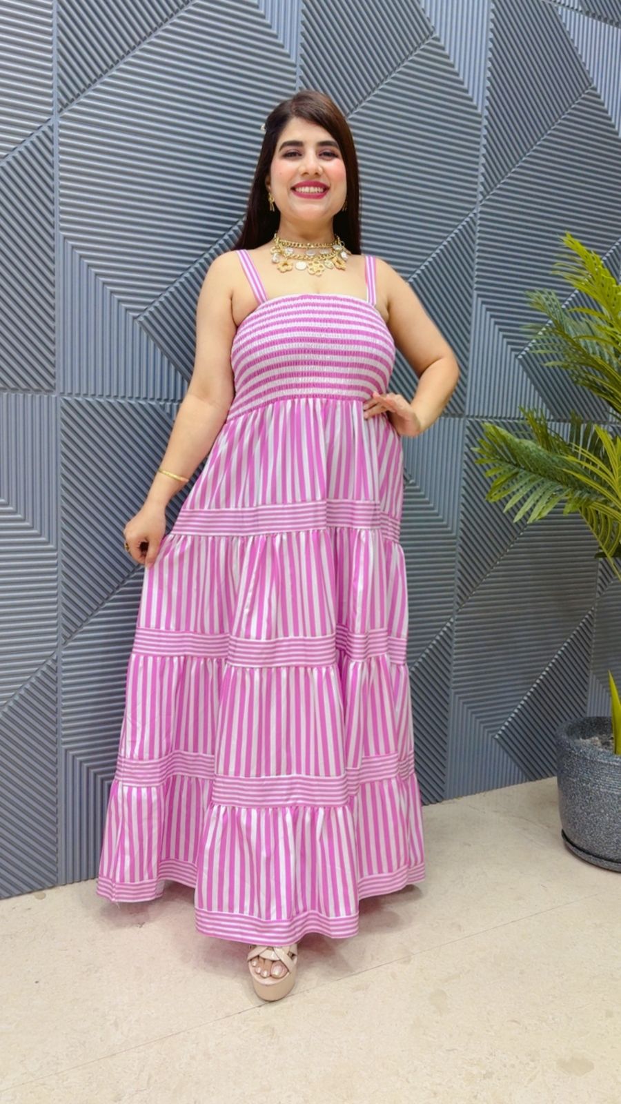 BEAUTIFUL STRIP DRESS GGR4689 Girls Glitters
