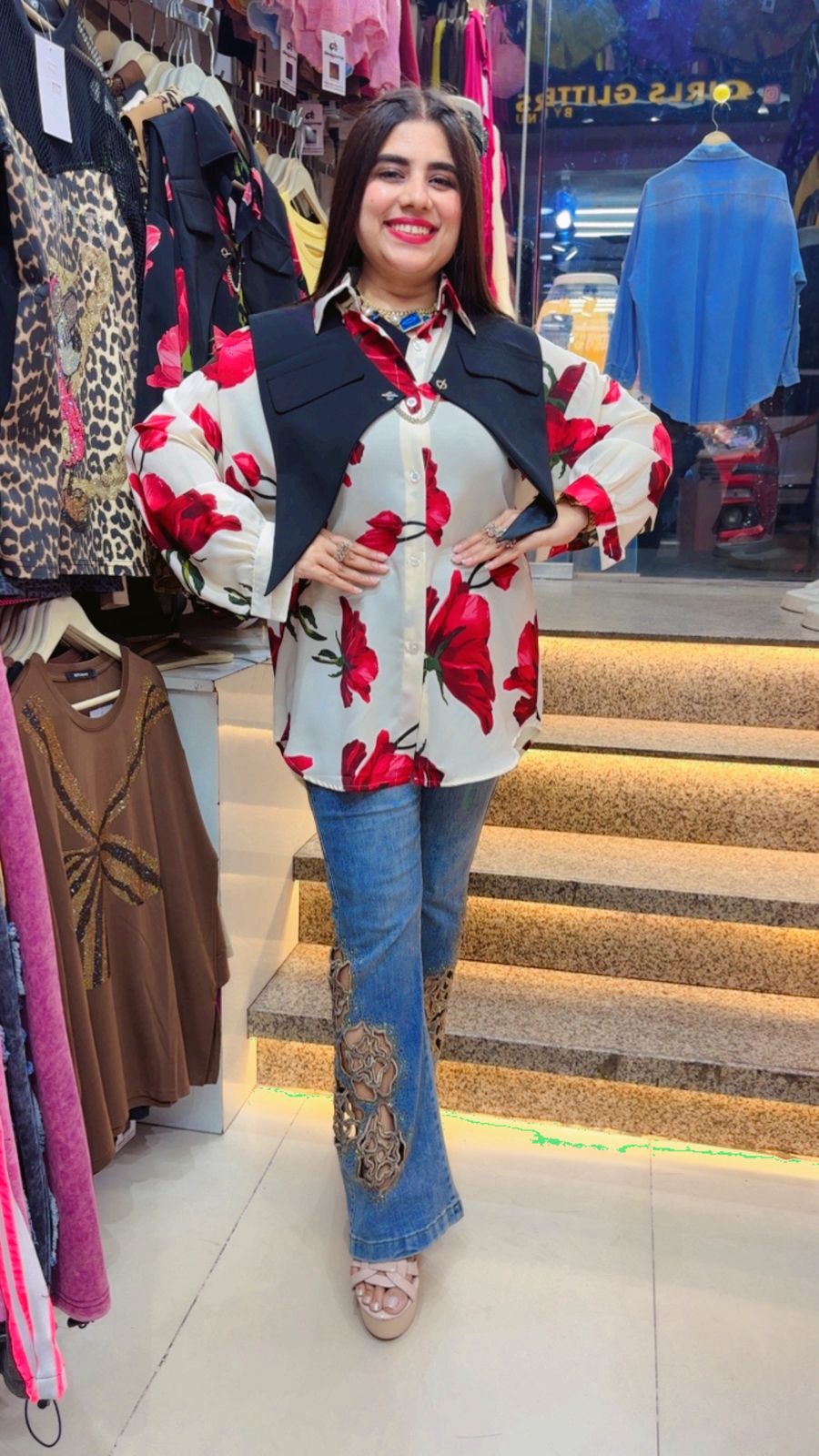 BEAUTIFUL SHIRT WITH CLOUR GGR4701 Girls Glitters