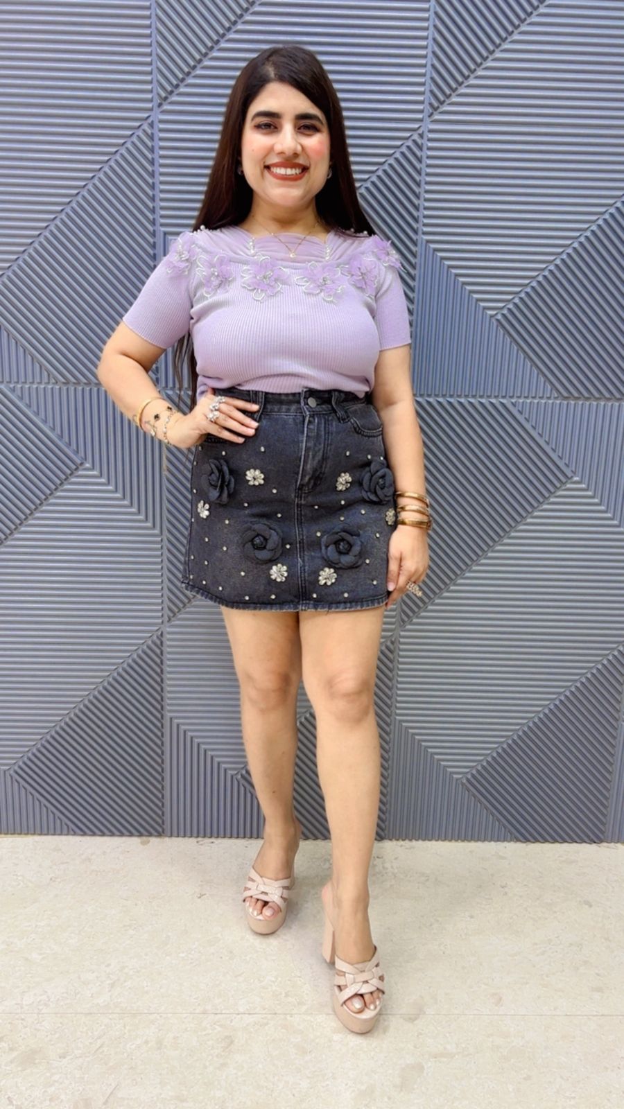 THIS BEAUTIFUL MINI DENIM SKIRT GGR5015 Girls Glitters