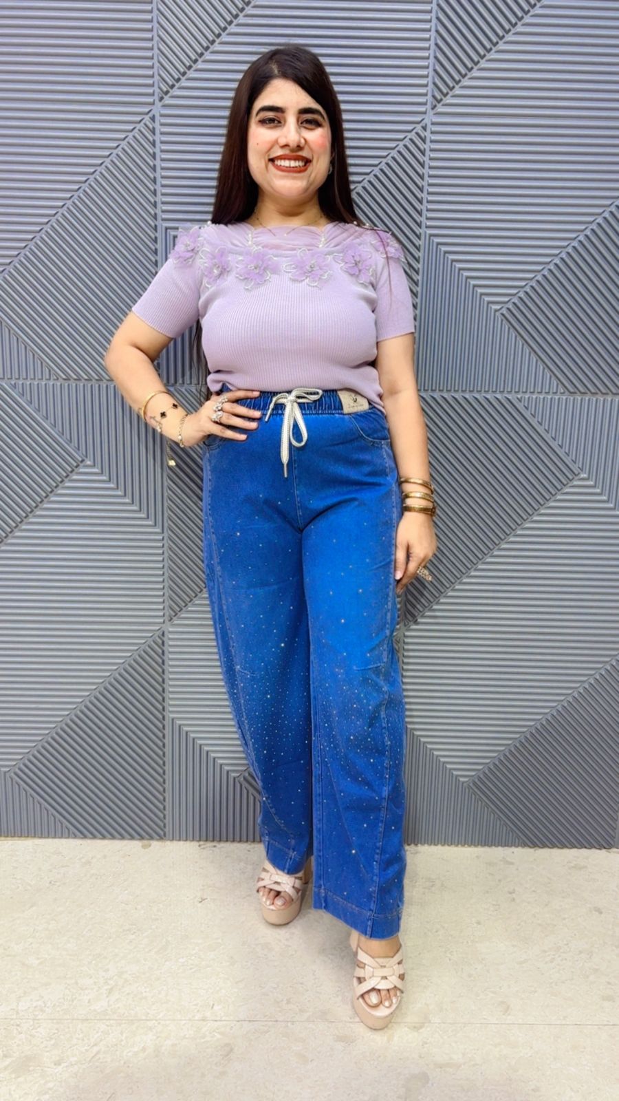 This BEAUTIFUL DENIM COTTON BOTTOM GGR5017 Girls Glitters