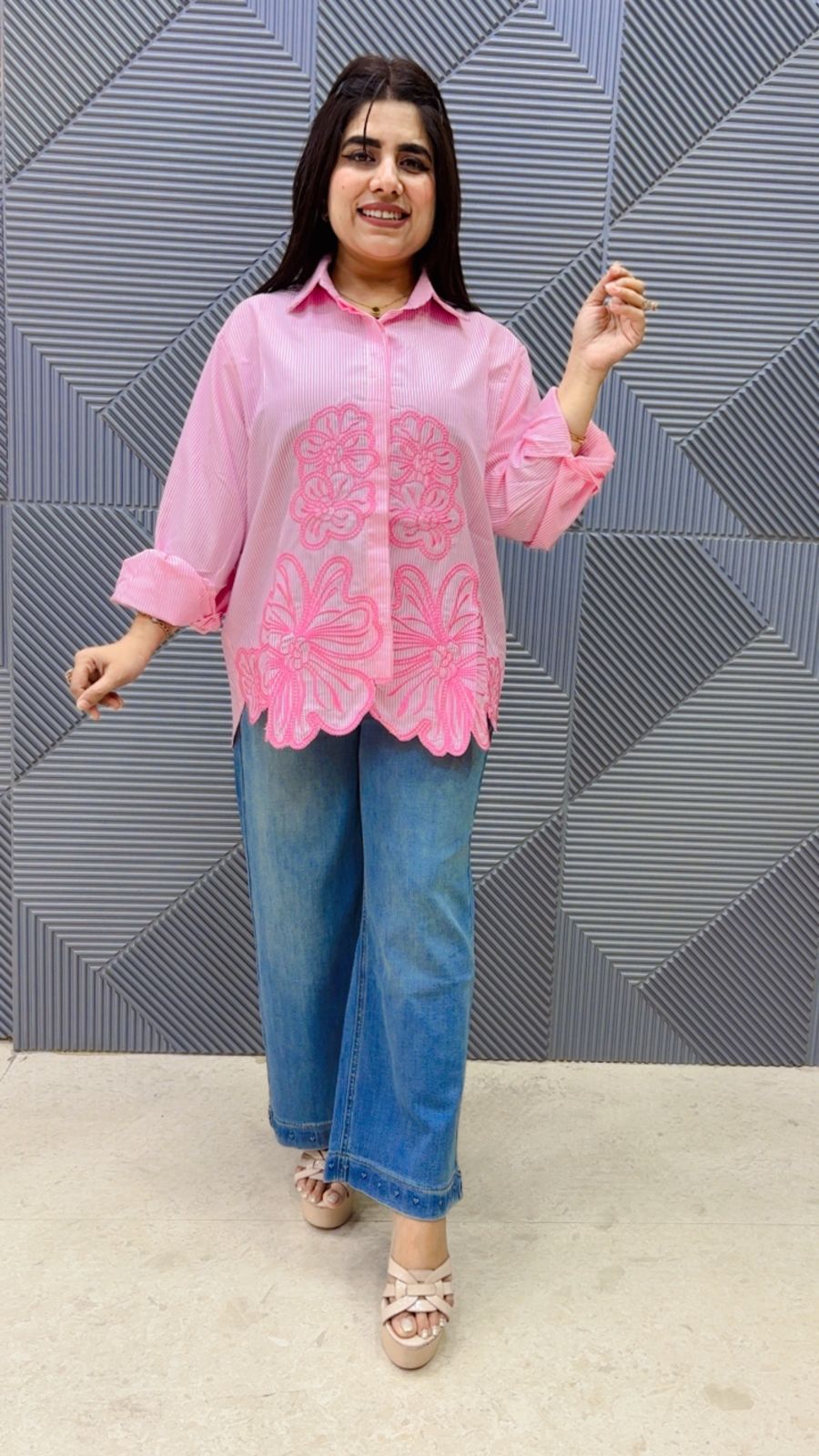 BEAUTIFUL FLOWER SHIRT GGR5130 Girls Glitters
