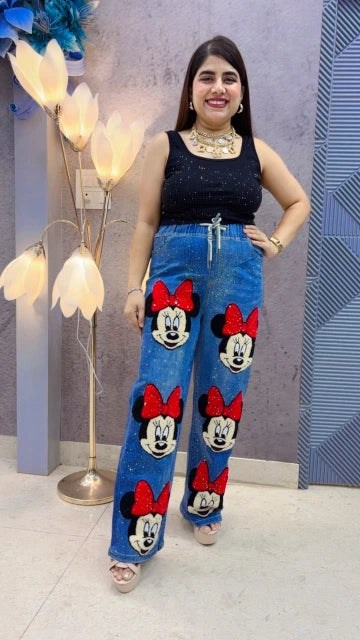 BEAUTIFUL MICKEY BOTTOM JEANS GGR5354 Girls Glitters
