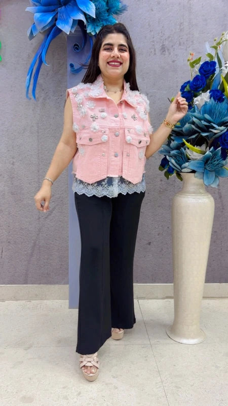 BEAUTIFUL STUDDED PREMIUM DENIM JACKET GGR5380 Girls Glitters