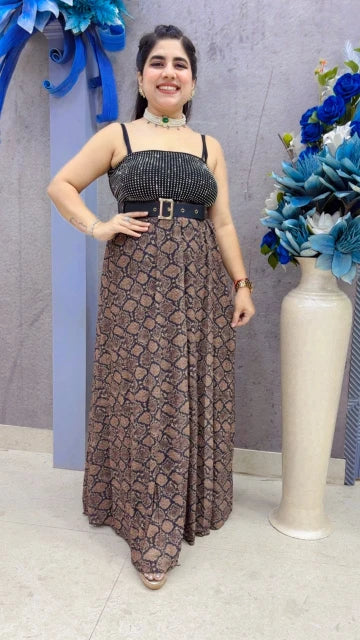 BEAUTIFUL SKIRT WITH BELT GGR5415 Girls Glitters