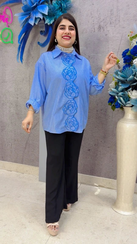 BEAUTIFUL SHIRT WITH FLORAL DESIGN GGR5426 Girls Glitters