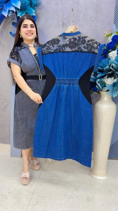 BEAUTIFUL PREMIUM DENIM DRESS GGR5455 Girls Glitters