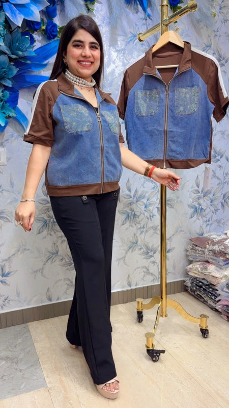 BEAUTIFUL SHIRT SLEEVE STYLE JACKET GGR5495 Girls Glitters