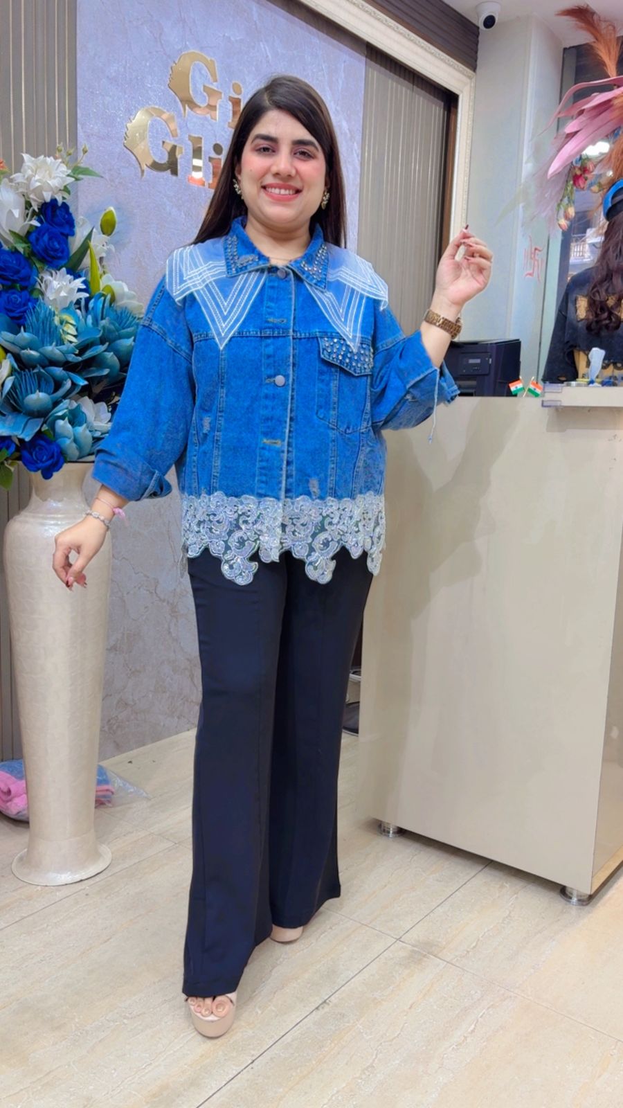 BEAUTIFUL DENIM JACKET GGR5527 Girls Glitters
