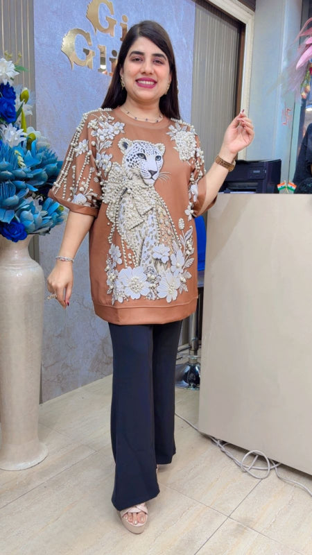 BEAUTIFUL PREMIUM LEOPARD DESIGNER TOP GGR5531 Girls Glitters