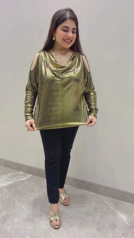 BEAUTIFUL PREMIUM COLD SHOULDER TOP GGR5615 Girls Glitters