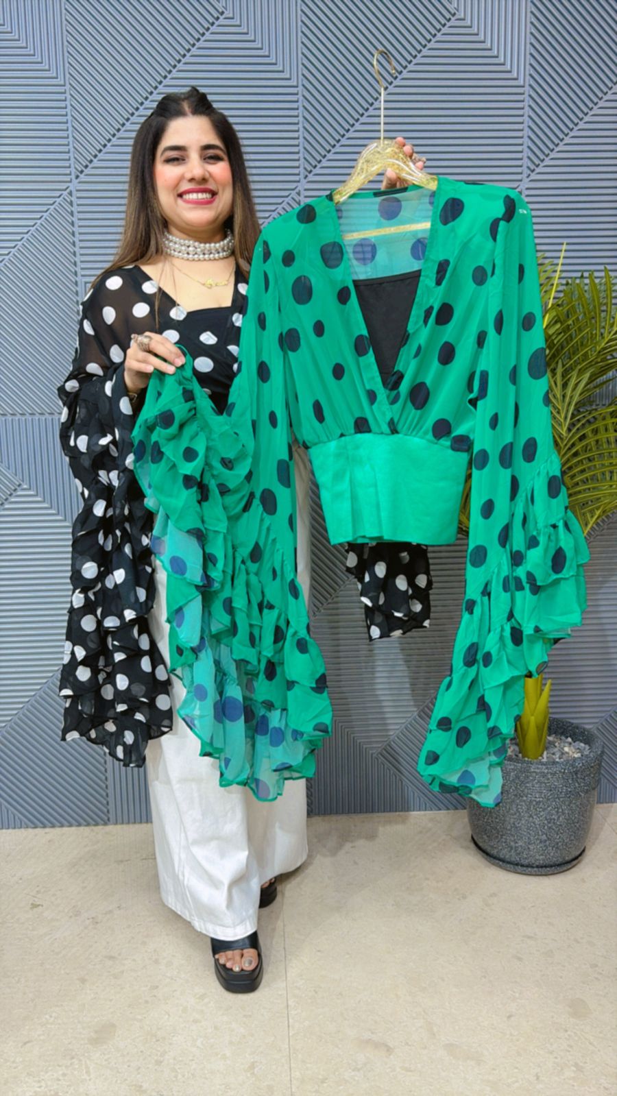 POLKA TOP WITH SPAGHETTI GGR1362