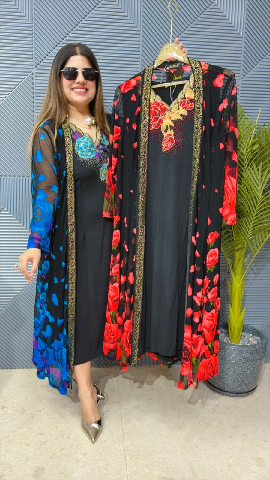 BEAUTIFUL DRESS WITH SHRUG GGR1418