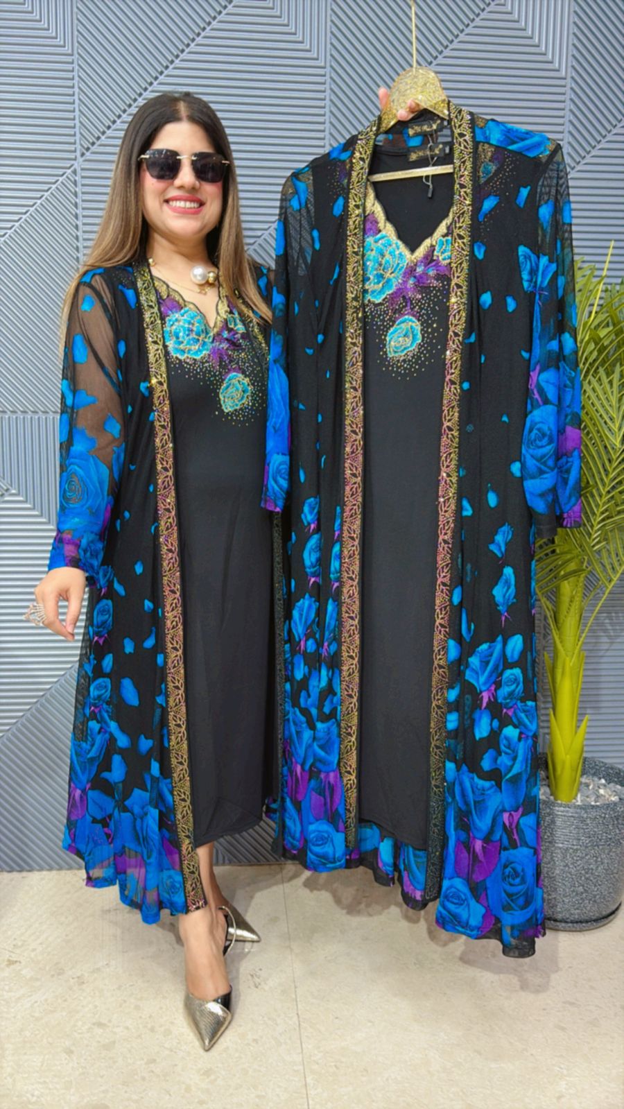 BEAUTIFUL DRESS WITH SHRUG GGR1418