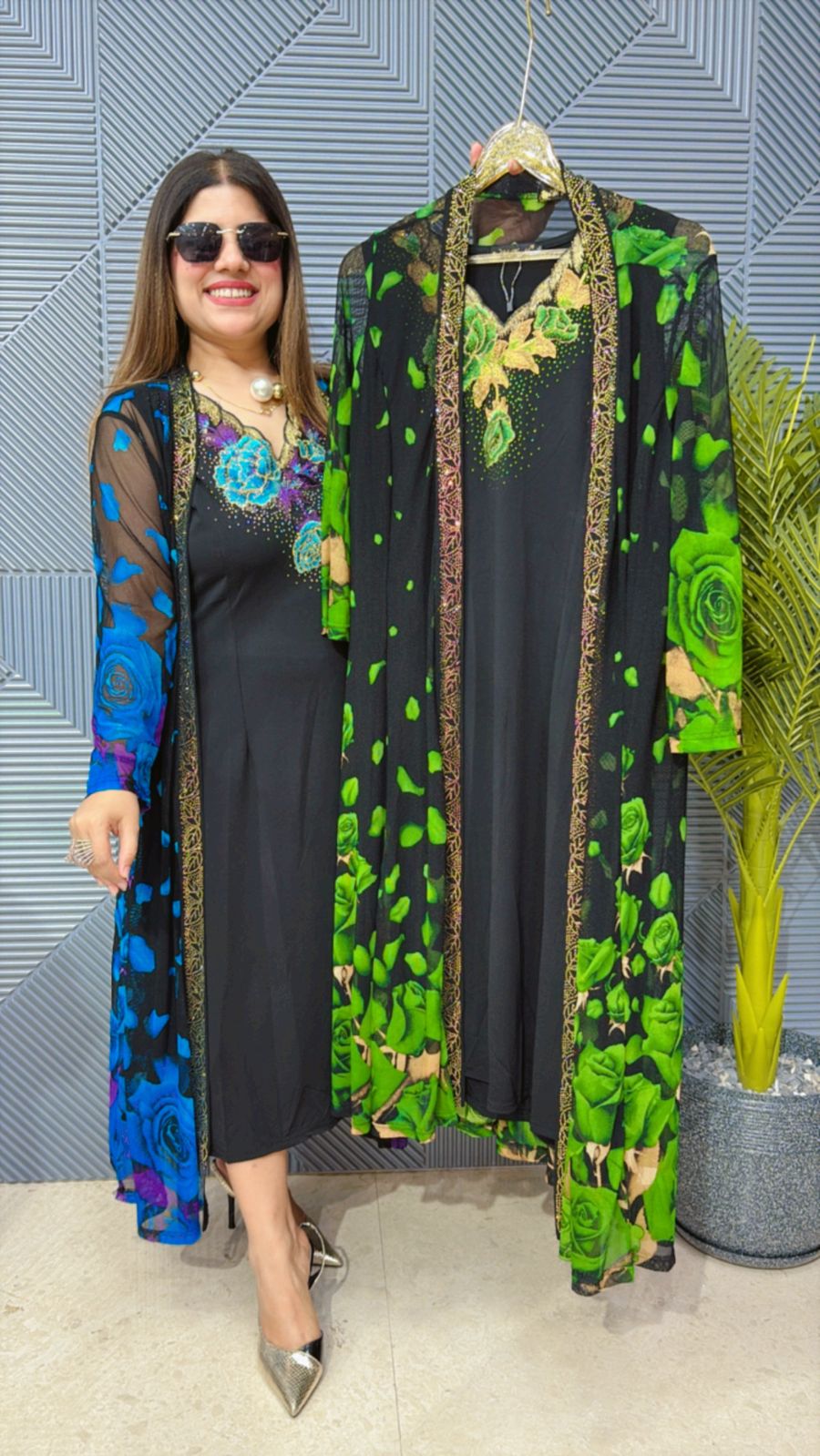 BEAUTIFUL DRESS WITH SHRUG GGR1418