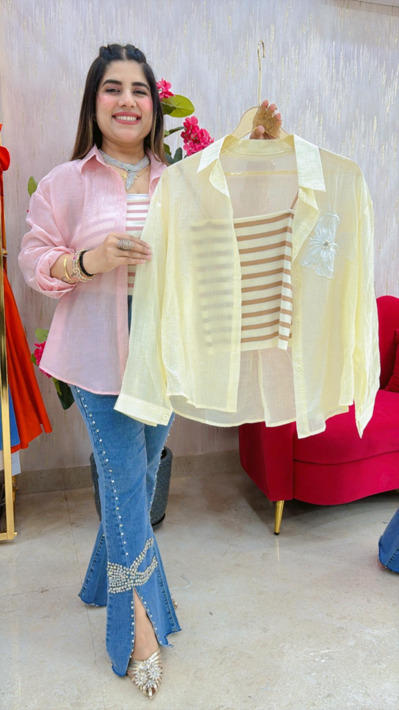 CUTE COTTON SHIRT WITH INNER GGR1457